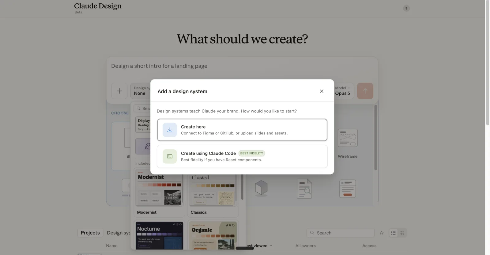 「Create here」を押す。